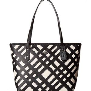 Coach Women's BF Wild Plaid Mini City Zip Tote